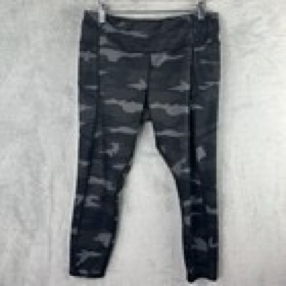 Athleta Camouflage Leggings - Black, Gray, and Brown